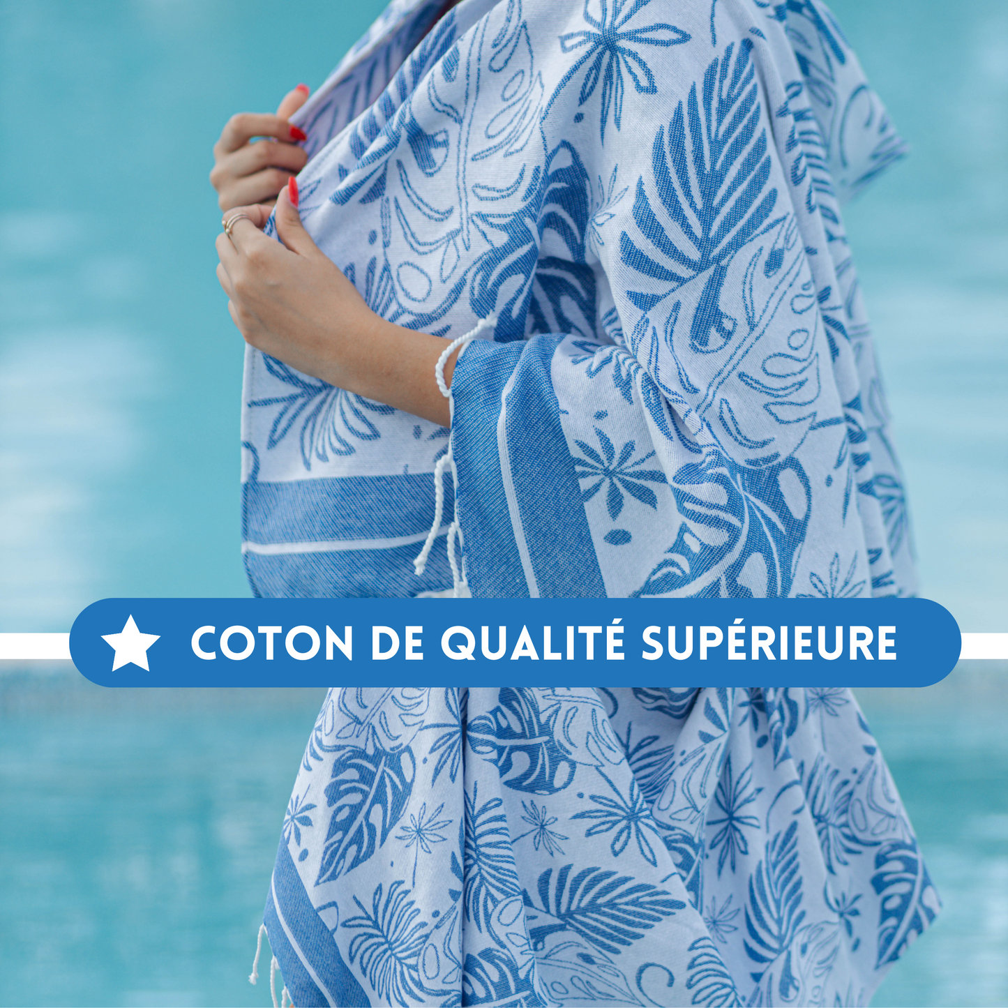 Serviette de Plage Fouta | Nouvelle Collection Motif Tropical 100CM*200CM