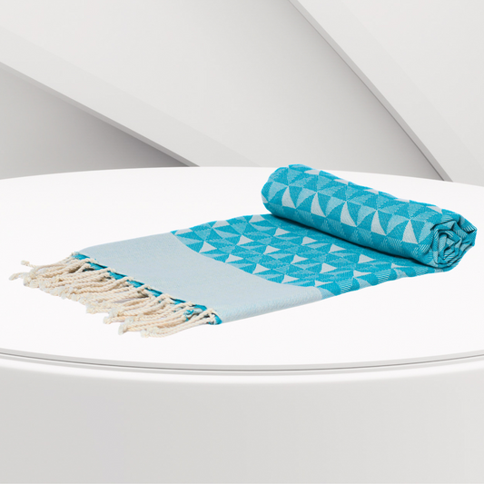 Serviette Plage | Fouta Motif Papillon Turquoise 100 CM * 200 CM