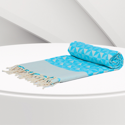 Serviette Plage | Fouta Motif Papillon Bleu Ciel 100 CM * 200 CM