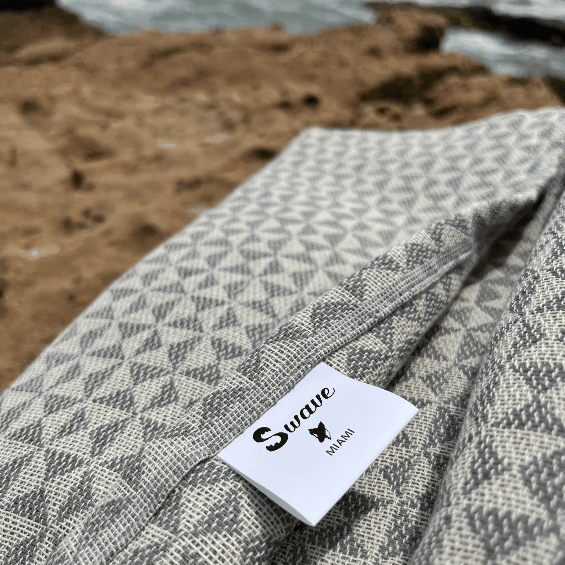 Serviette Plage | Fouta Motif Papillon Gris 100 CM * 200 CM - swave-towels