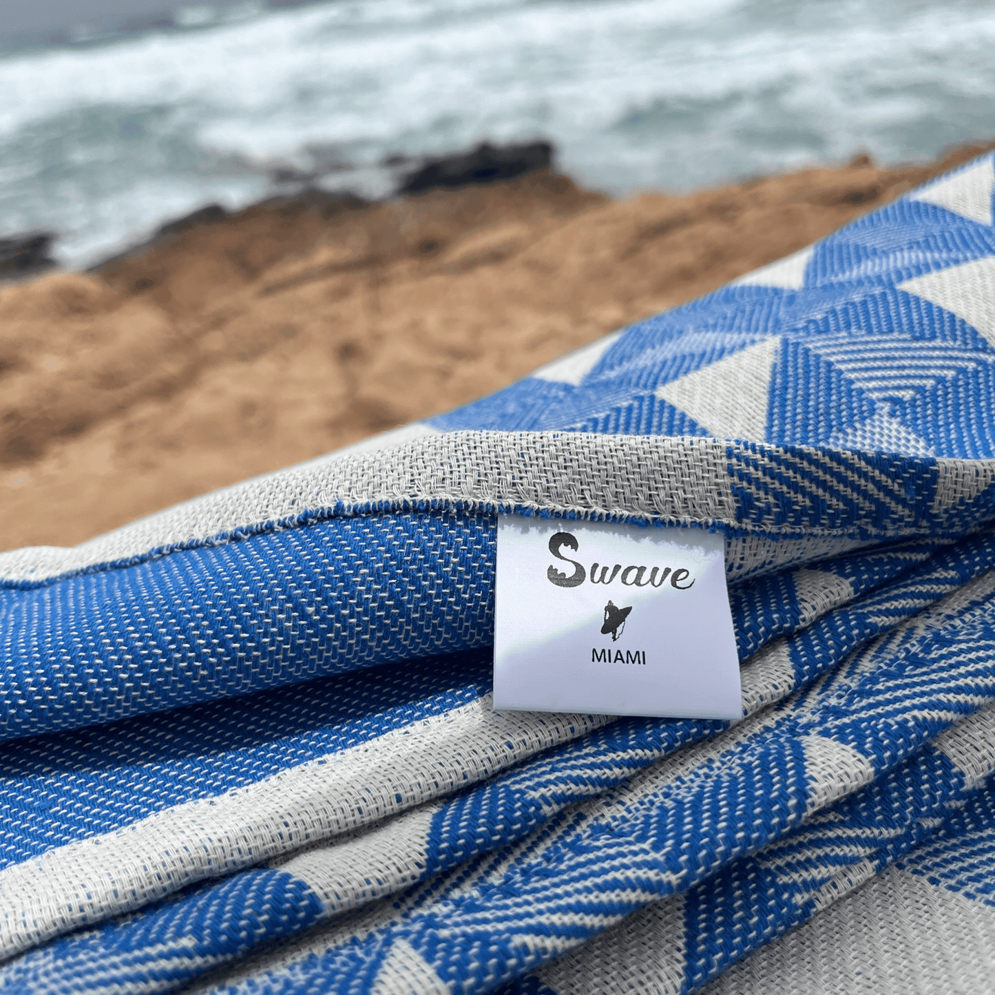 Serviette Plage | Fouta Motif Papillon Bleu Foncé 100 CM * 200 CM - swave-towels