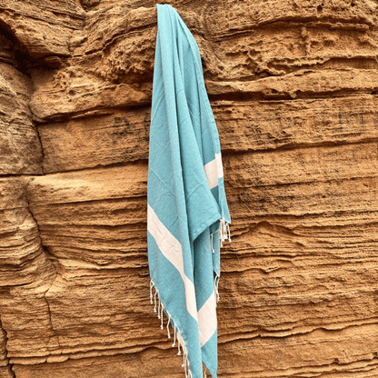 Serviette Plage | Fouta Berbère Turquoise 100 CM * 200 CM - swave-towels