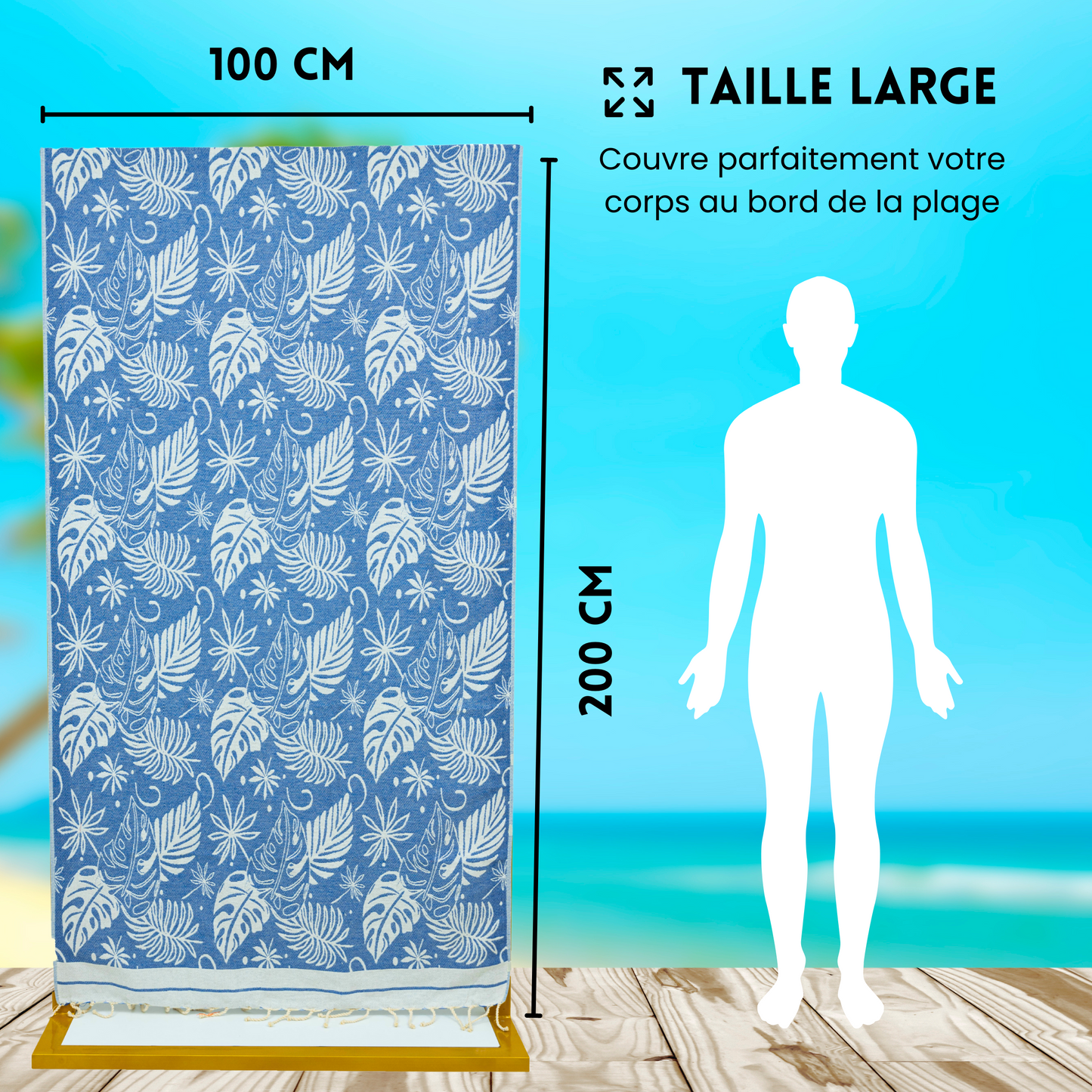 Serviette de Plage Fouta | Nouvelle Collection Motif Tropical 100CM*200CM