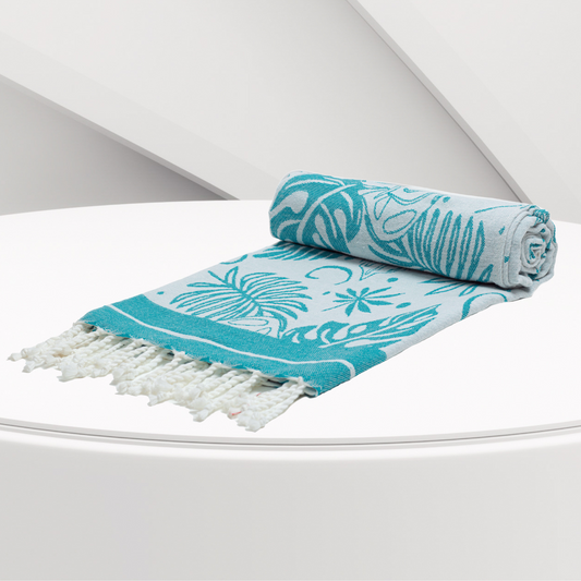 Serviette de Plage Fouta | Nouvelle Collection Motif Tropical 100CM*200CM