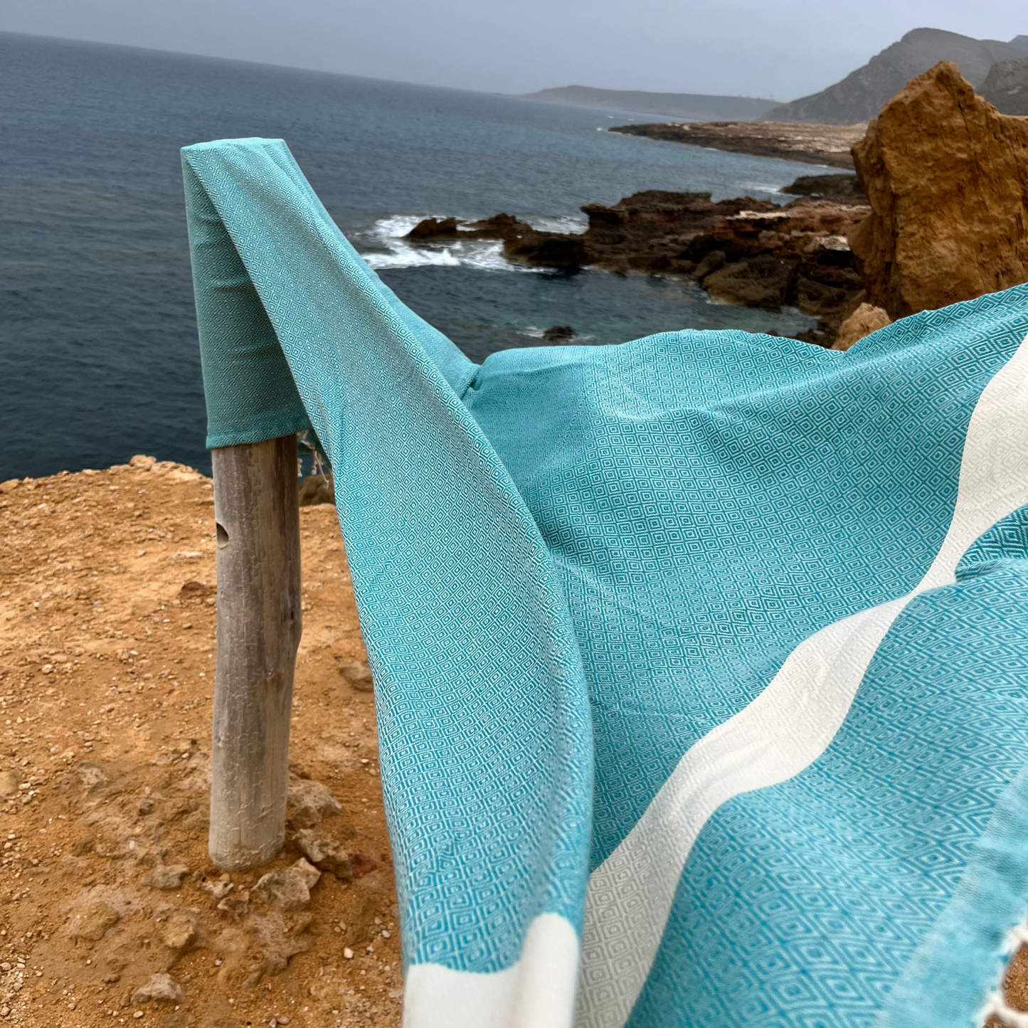 Serviette Plage | Fouta Berbère Turquoise 100 CM * 200 CM