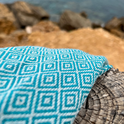 Serviette Plage | Fouta Berbère Turquoise 100 CM * 200 CM