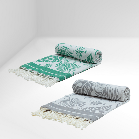 2 Serviettes de Plage Fouta | Nouvelle Collection Motif Tropical