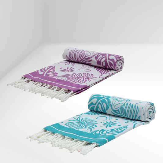 2 Serviettes de Plage Fouta | Nouvelle Collection Motif Tropical