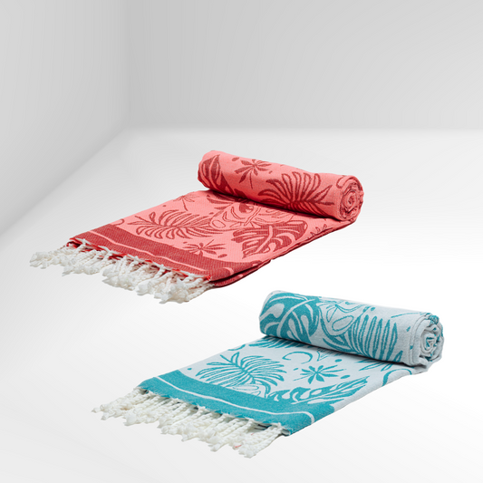 2 Serviettes de Plage Fouta | Nouvelle Collection Motif Tropical